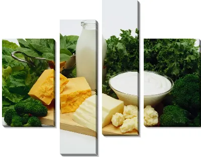 Модульная картина Овощи и молочные продукты