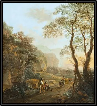 Воловья повозка на фоне пейзажа