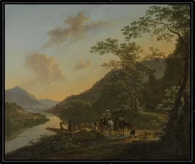 Итальянский пейзаж с паромом