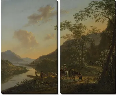 Итальянский пейзаж с паромом