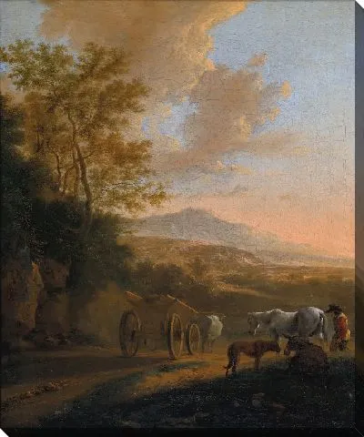Картина Итальянский пейзаж с телегой