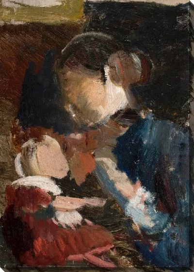 Картина Анна Анчер кормит грудью свою дочь