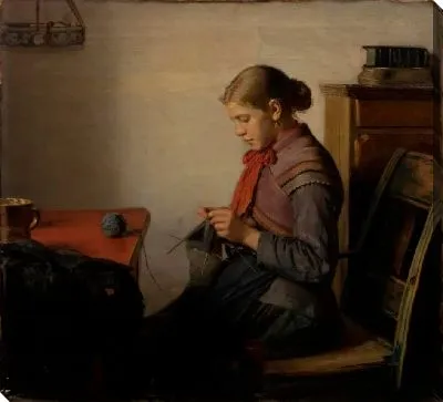 Картина Скаген девушка, Марен Софи, вязание спицами.