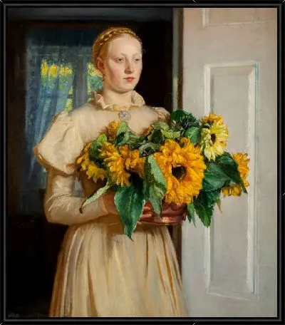 Девушка с подсолнухами