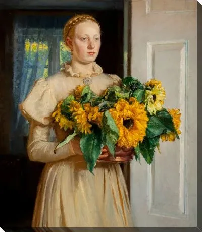 Картина Девушка с подсолнухами