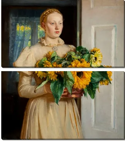 Девушка с подсолнухами