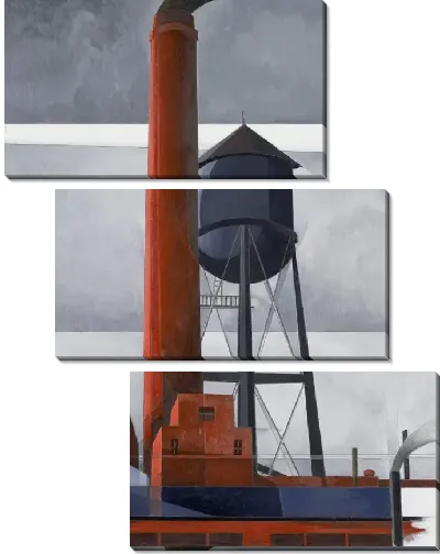 Картина Дымовая труба и водонапорная башня