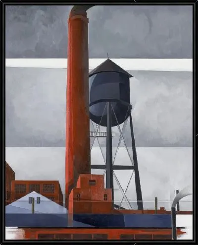 Картина Дымовая труба и водонапорная башня