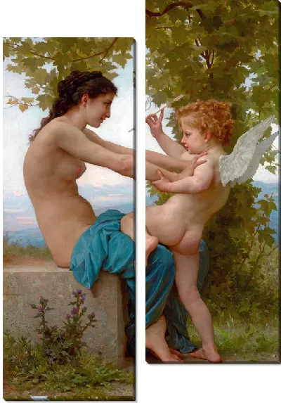 Картина Молодая девушка защищается от Эроса