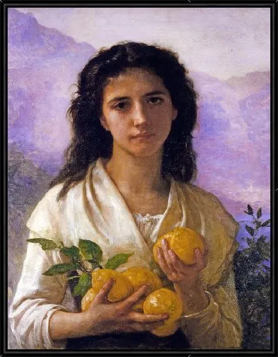 Картина Девушка держит лимоны