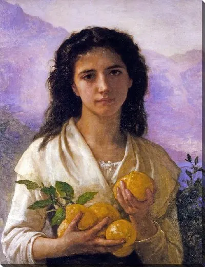 Картина Девушка держит лимоны