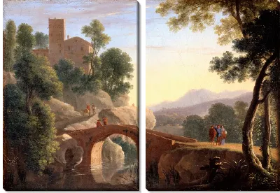 Картина Итальянский пейзаж с мостом