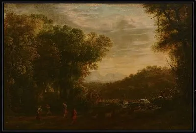 Лесистый пейзаж с пастухами