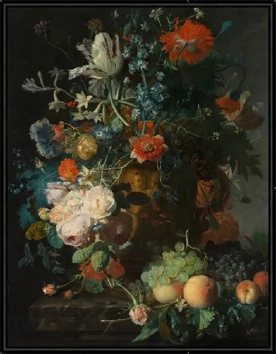 Картина Натюрморт с цветами и фруктами