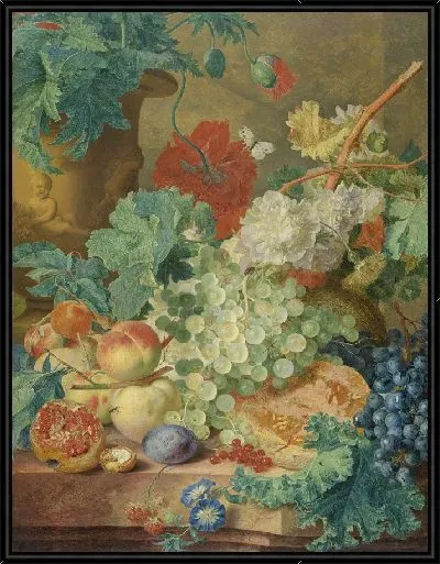 Картина Натюрморт с цветами и фруктами