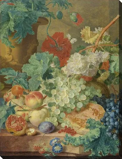 Картина Натюрморт с цветами и фруктами