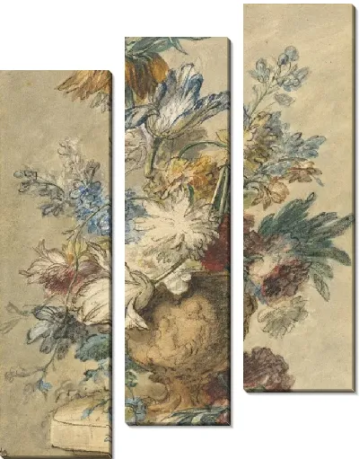 Картина Букет весенних цветов в терракотовой вазе