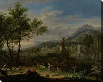 Аркадский пейзаж с рыбаками