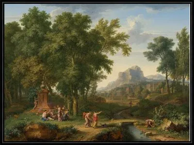 Аркадский пейзаж с бюстом флоры