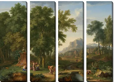 Аркадский пейзаж с бюстом флоры