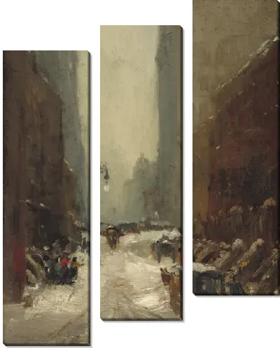 Картина Снег в Нью-Йорке