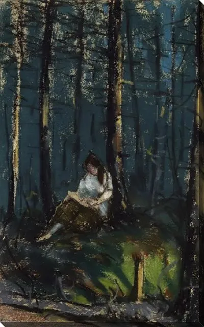 Картина Читатель в лесу