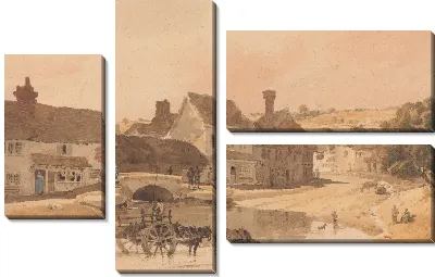 Картина Деревня Киркстолл, Йоркшир