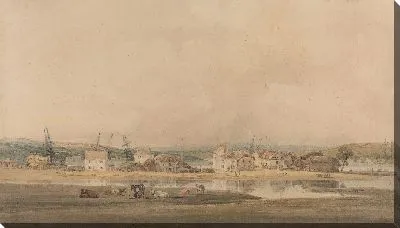 Картина Деревня вдоль устья реки в Девоне