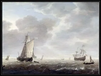 Голландский военный корабль в бриз (A Dutch Man-of-war and Various Vessels in a Breeze)