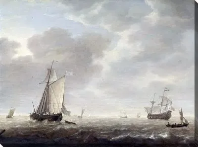 Голландский военный корабль в бриз (A Dutch Man-of-war and Various Vessels in a Breeze)
