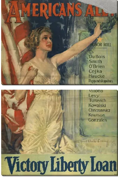 Картина Все Американцы! Победа Либерти Кредит / Говард Чендлер Кристи.