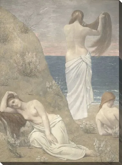 Картина Молодые девушки на берегу моря