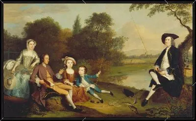 Портрет семьи, традиционно известной как семья Суэйнов из Фенкрофта, Кембриджшир