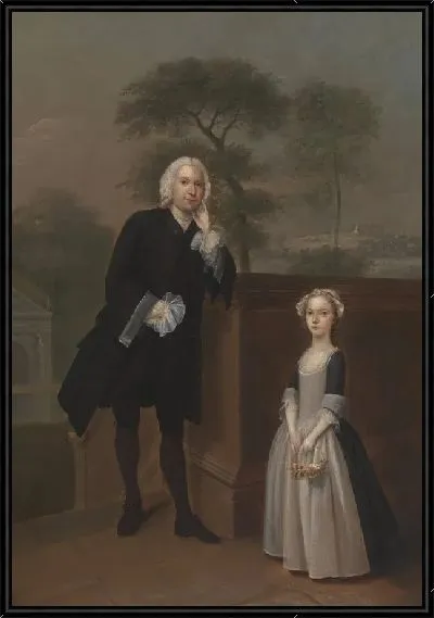 Картина Неизвестный мужчина с дочерью