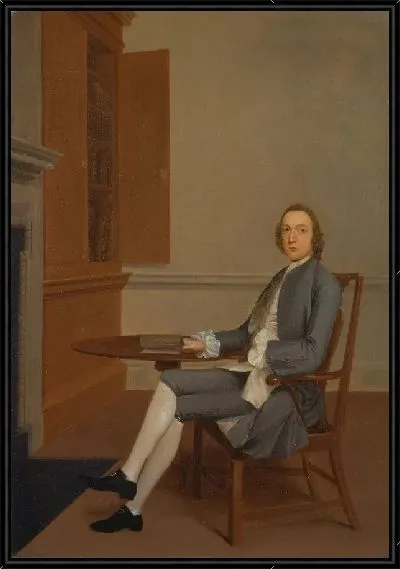 Картина Неизвестный мужчина сидит за столом