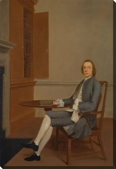 Картина Неизвестный мужчина сидит за столом