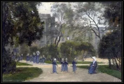 Монахини и школьницы в саду Тюильри в Париже (Nuns and Schoolgirls in the Tuileries Gardens, Paris)