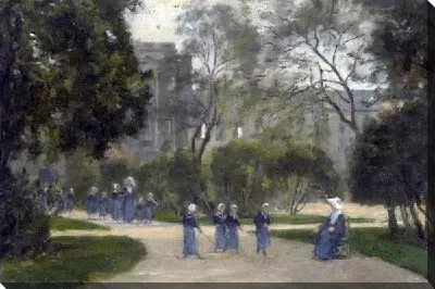 Картина Монахини и школьницы в саду Тюильри в Париже (Nuns and Schoolgirls in the Tuileries Gardens, Paris)