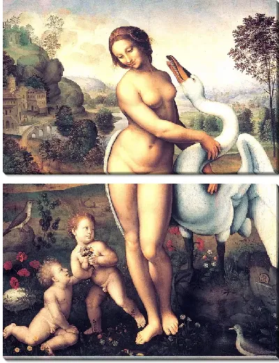 Модульная картина Леда и лебедь (Leda and the Swan)