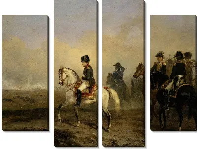 Картина Император Наполеон I и его штаб верхом на лошадях