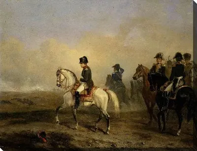 Император Наполеон I и его штаб верхом на лошадях