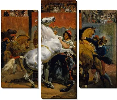 Начало забега лошадей без всадников