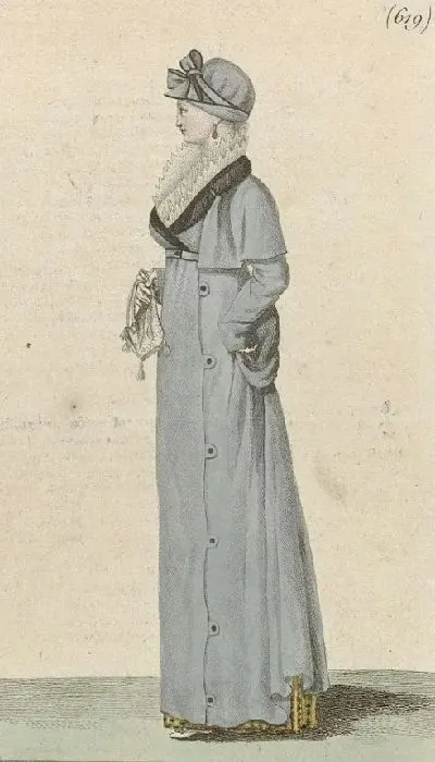 Картина Журнал дам и Мод, Парижский костюм, 19 февраля 1805 года, 13 Год, (619): бархатная шляпа…