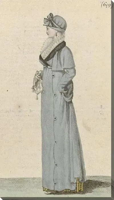 Картина Журнал дам и Мод, Парижский костюм, 19 февраля 1805 года, 13 Год, (619): бархатная шляпа…