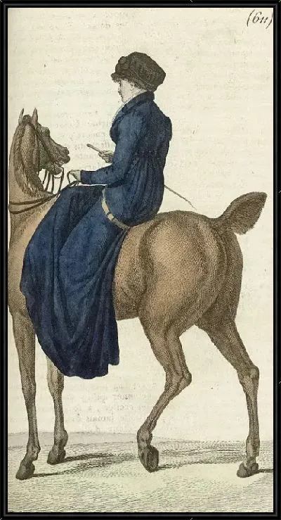 Картина Журнал «Дам и моды», Парижский костюм, 1805, 13-й год (611) Бархатная шляпа …