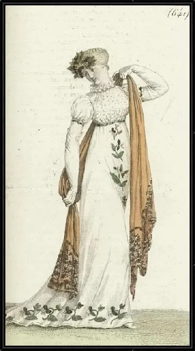 Картина Журнал дам и Мод, Парижский костюм, 1805 год, 13 (641)шляпа…