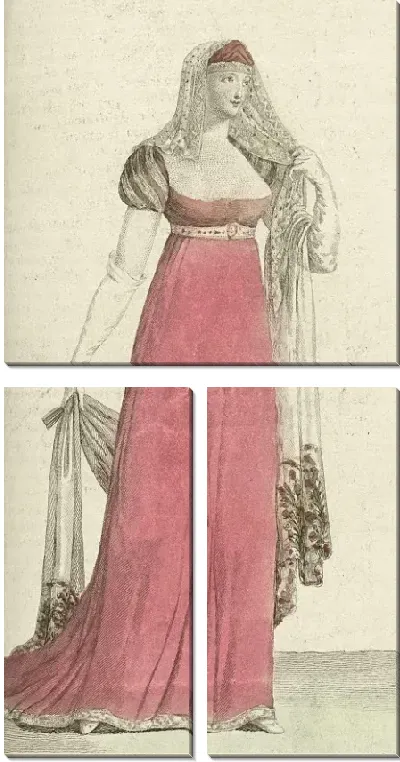 Картина Журнал «Дам и моды», Парижский костюм, 1805, 13-й год (612).