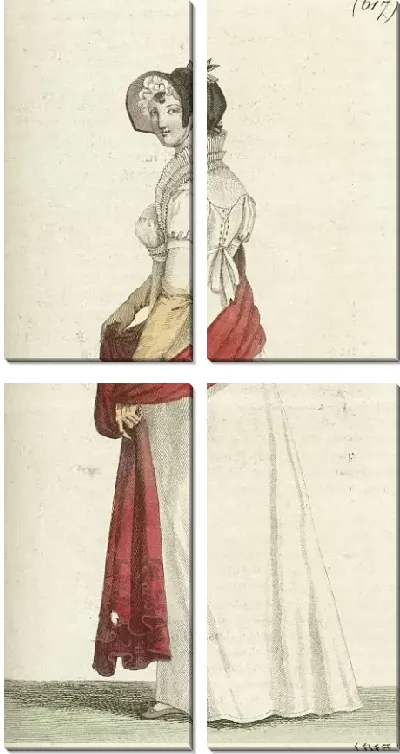 Картина Журнал «Дам и моды», Парижский костюм, 1805, 13-й год (617), Фрис © де Батист ..…