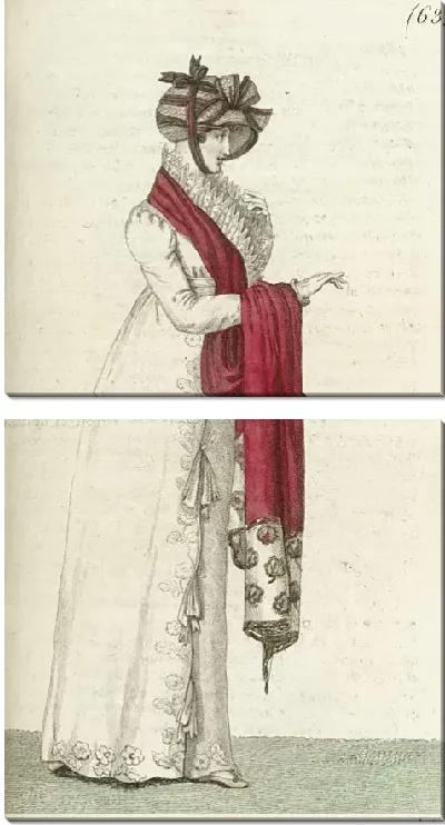 Картина Журнал дам и Мод, Парижский костюм, 1805 год, 13 (633)