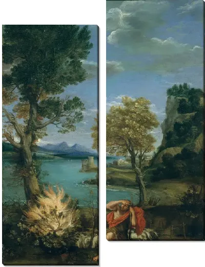 Картина Пейзаж с Моисеем и горящим кустом